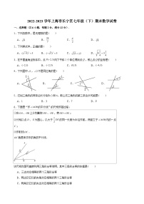 2022-2023学年上海市长宁区七年级（下）期末数学试卷