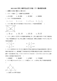 2022-2023学年上海市宝山区八年级（下）期末数学试卷