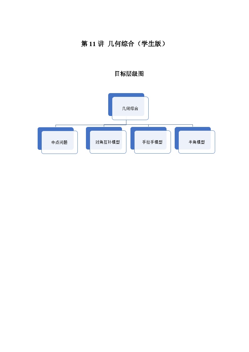 2023-2024学年北师版八年级数学寒假专题拔高作业 第11节几何综合（含答案）