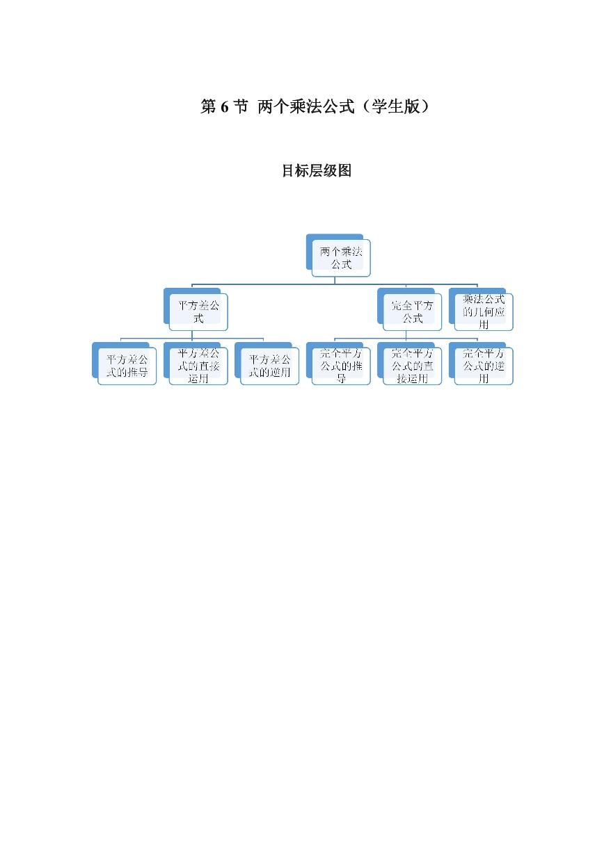 2023-2024学年北师版七年级数学成都地区寒假专题作业 第6节 两个乘法公式（含答案）