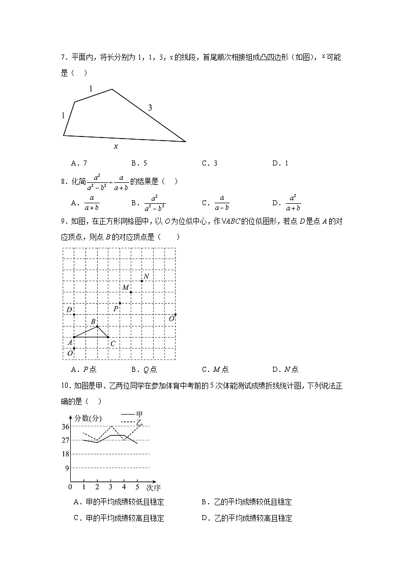 2024年河北省廊坊市安次区中考一模数学试题02
