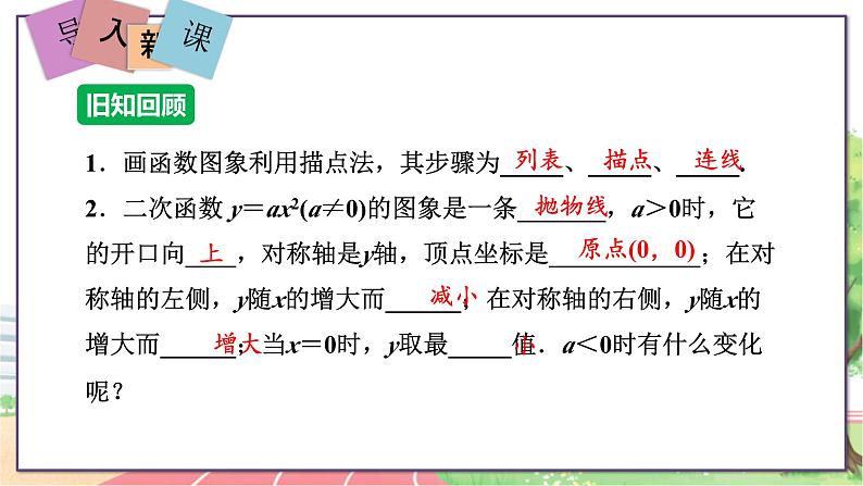 第2课时 二次函数y=ax2+k的图象和性质第2页