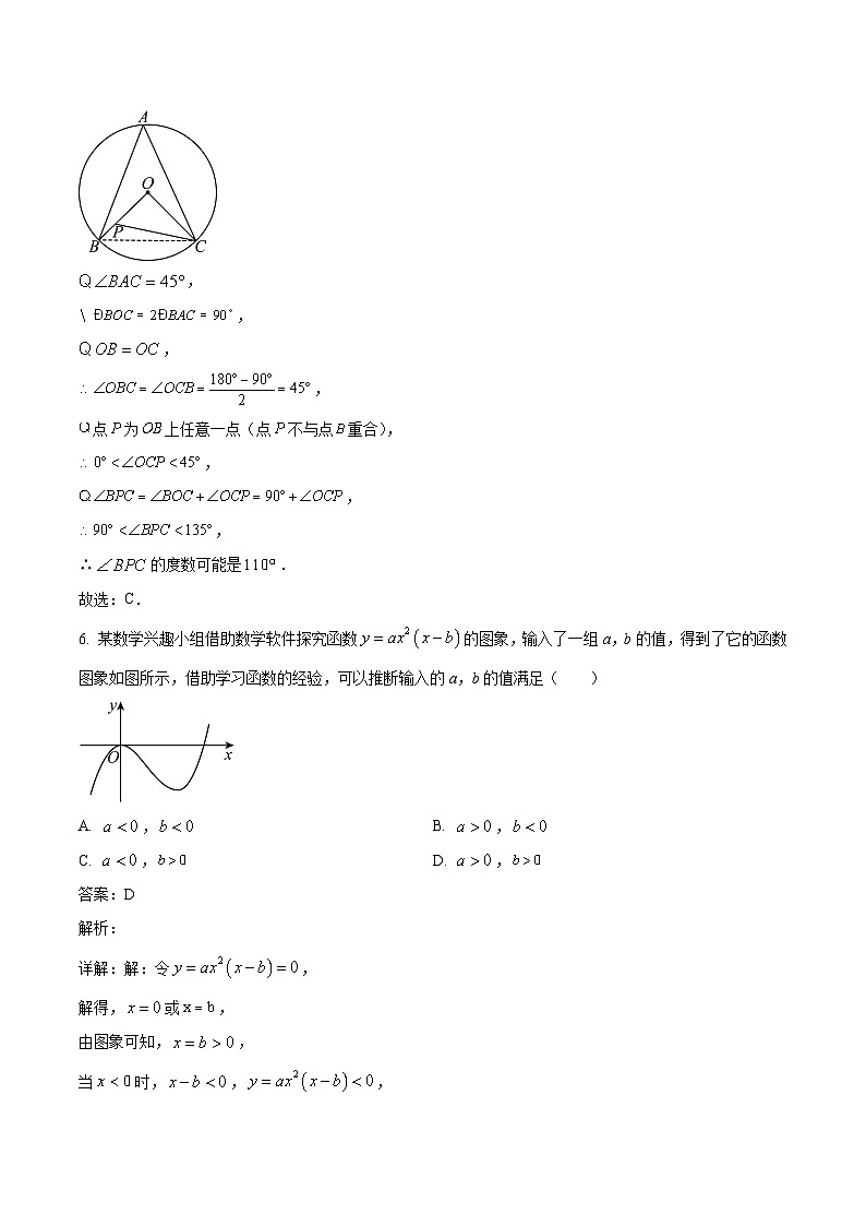 吉林省吉林市2024届九年级下学期中考一模数学试卷(含解析)第3页