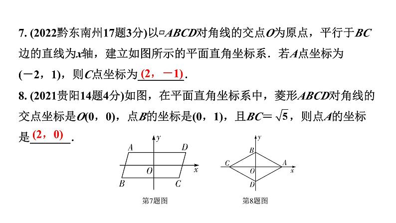 2024贵州中考数学一轮知识点复习 第10讲 平面直角坐标系与函数(课件)第7页