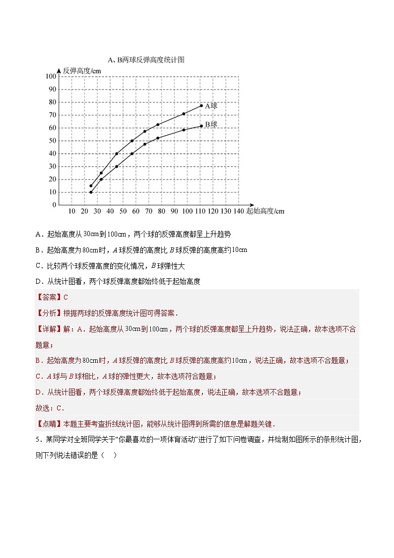 浙教版数学七年级下册6.2《条形统计图和折线统计图》课件+分层练习(含答案)03