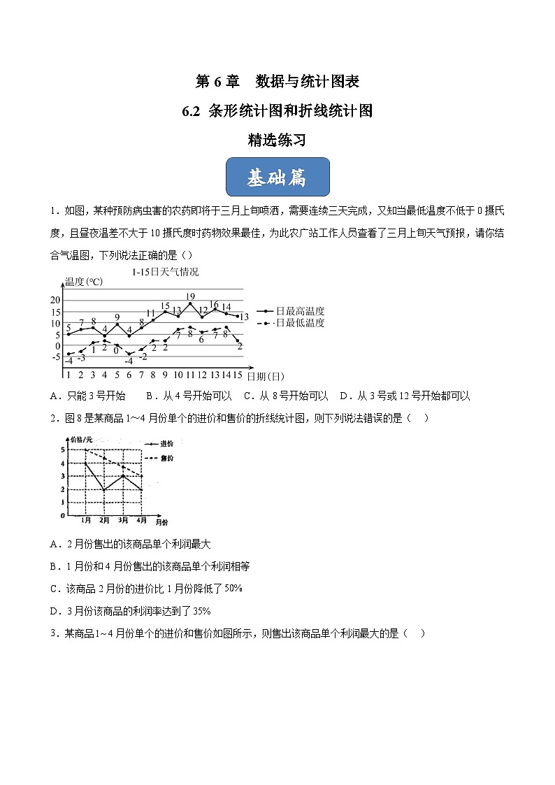 浙教版数学七年级下册6.2《条形统计图和折线统计图》课件+分层练习(含答案)01