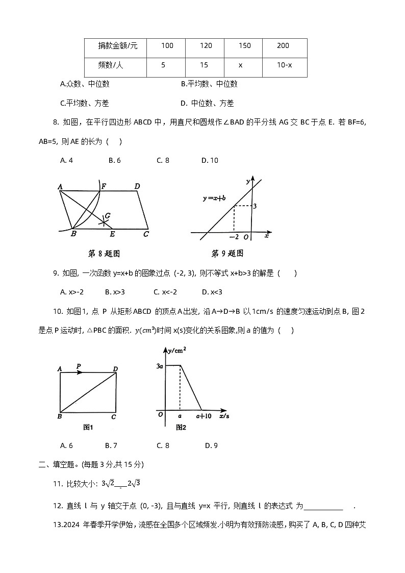 河南省新乡市长垣市2023-2024学年八年级下学期期末考试数学试卷02