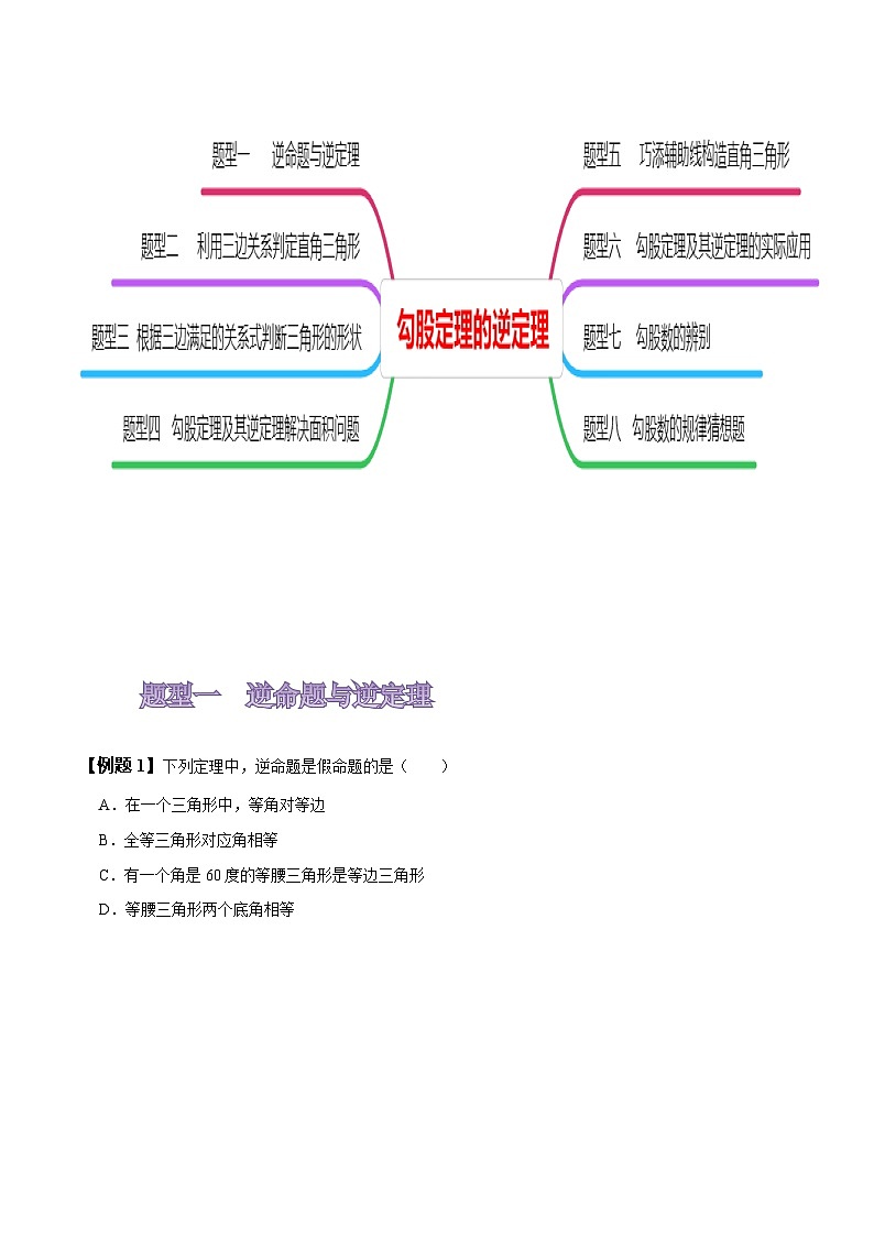 人教版八年级数学上册同步备课17.2勾股定理的逆定理(原卷版+解析)第3页