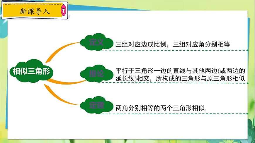 華師數(shù)學(xué)九年級上冊 23.3.2 相似三角形的判定 第2課時 用邊角關(guān)系、三邊關(guān)系判定三角形相似 PPT課件第2頁