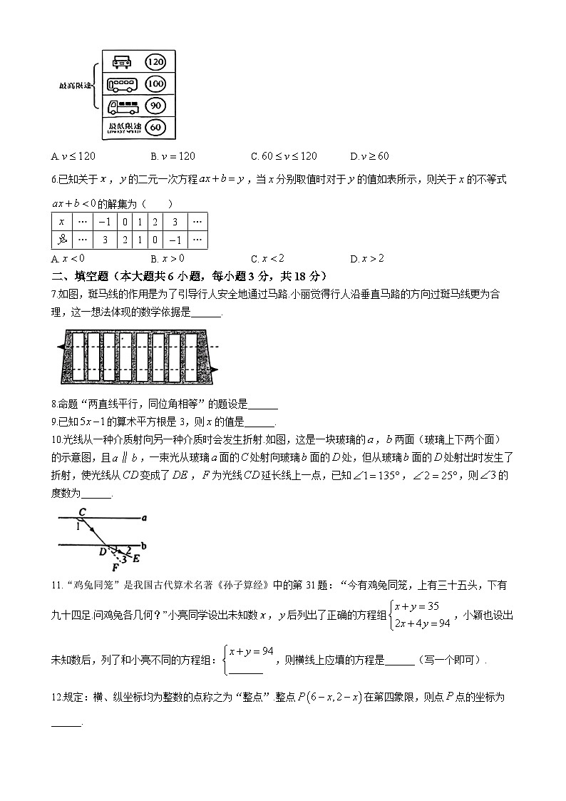 江西省赣州市于都县2023-2024学年七年级下学期期末数学试题(无答案)第2页
