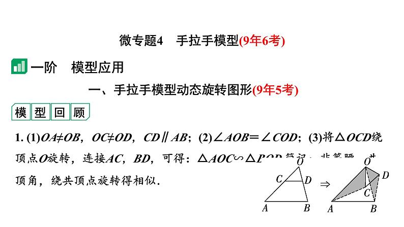 2024河南中考数学专题复习第三部分 题型二 微专题4 手拉手模型 课件第2页