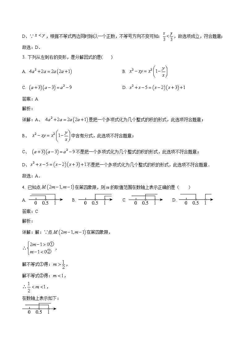 山东省青岛市部分学校2023-2024学年八年级下学期4月期中考试数学试卷(含答案)第2页