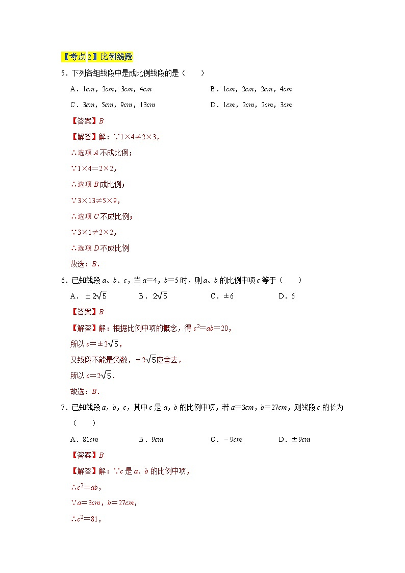 专题04 图形的相似(考点清单,11个考点)-九年级上学期数学期末考点大串讲(北师大版)03