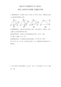 2024年九年级数学中考二轮复习相似三角形综合压轴题专题提升训练【含答案】