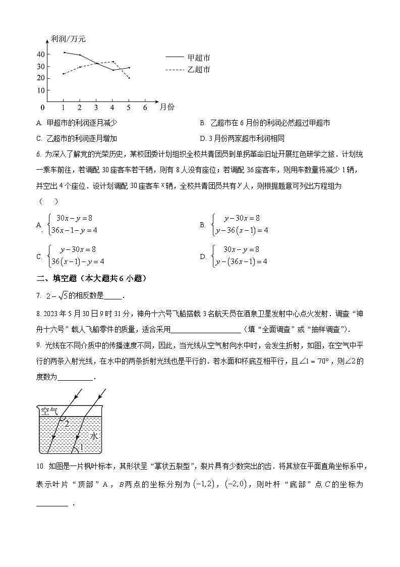 精品解析：江西省贛州市贛縣區(qū)2022-2023學(xué)年七年級(jí)下學(xué)期期末數(shù)學(xué)試題（原卷版）第2頁(yè)