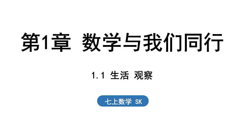 1.1 生活 观察 课件--2024-2025学年苏科版七年级数学 上册第1页