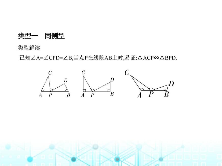 華東師大版初中數(shù)學(xué)九年級上冊專項素養(yǎng)鞏固訓(xùn)練卷(六)“一線三等角”模型的兩種類型練課件第3頁