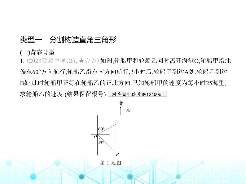 华东师大版初中数学九年级上册专项素养巩固训练卷(八)化斜为直解三角形的常见类型练课件第3页