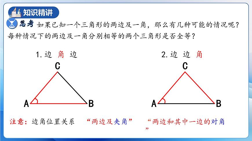 人教版數(shù)學(xué)八年級上冊  12.2.2 三角形全等的判定㈡SAS（教學(xué)課件，含動畫演示）第6頁