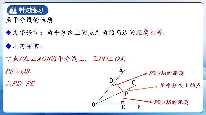 人教版數(shù)學八年級上冊  12.3.2 角的平分線的判定（教學課件，含動畫演示）第4頁