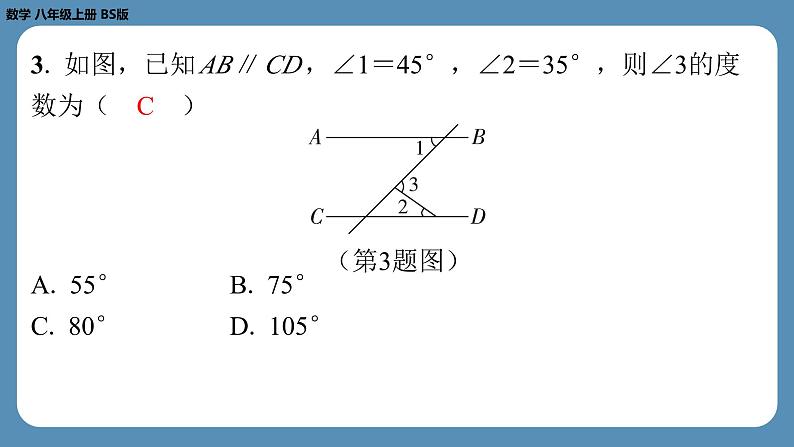 2024-2025学年度北师版八上数学-期末复习课六(第七章平行线的证明)【课外培优课件】第4页