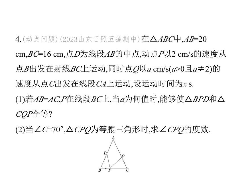 青島版初中八年級(jí)數(shù)學(xué)上冊(cè)專(zhuān)項(xiàng)素養(yǎng)綜合練(三)分類(lèi)討論思想在等腰三角形中的應(yīng)用課件第8頁(yè)
