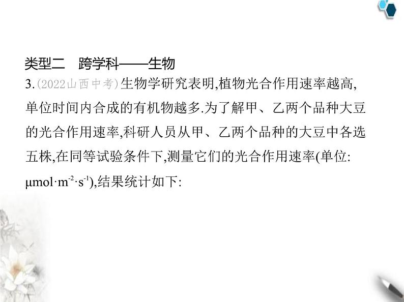 青岛版初中八年级数学上册专项素养综合练(八)跨学科专题课件06