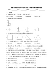 阜新市实验中学2024届九年级下学期4月月考数学试卷(含答案)