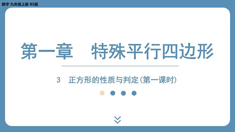 北师版九上数学1.3正方形的性质与判定(第一课时)(课外培优课件)第1页