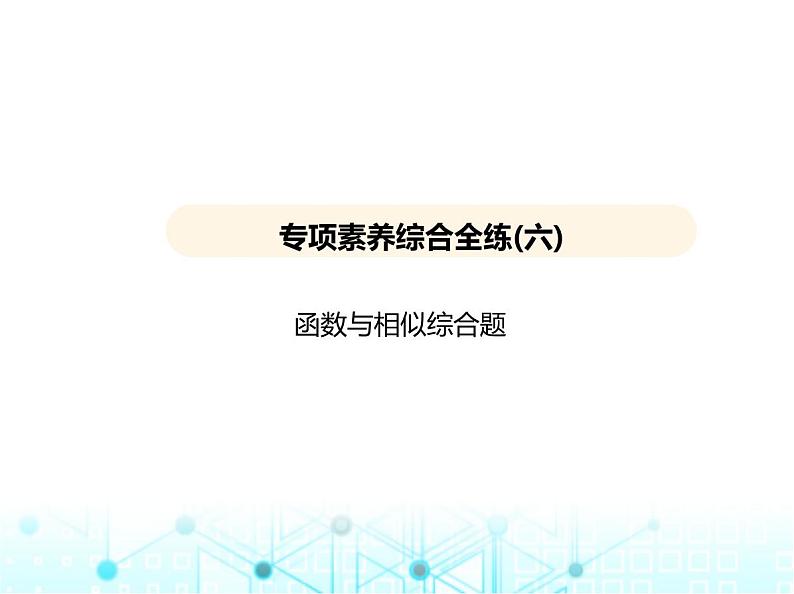 沪科版初中九年级数学上册专项素养综合练(六)函数与相似综合题课件第1页