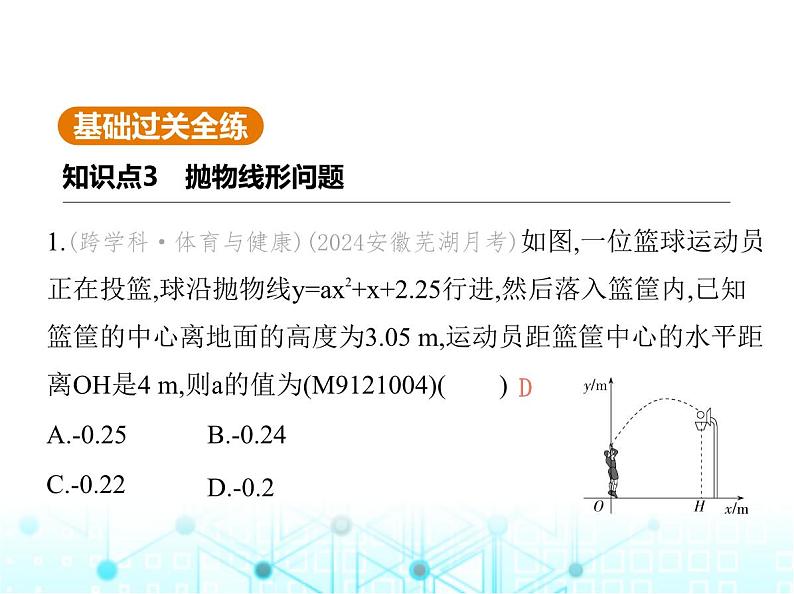 沪科版初中九年级数学上册21-4二次函数的应用第二课时利用二次函数解决抛物线形问题课件第2页