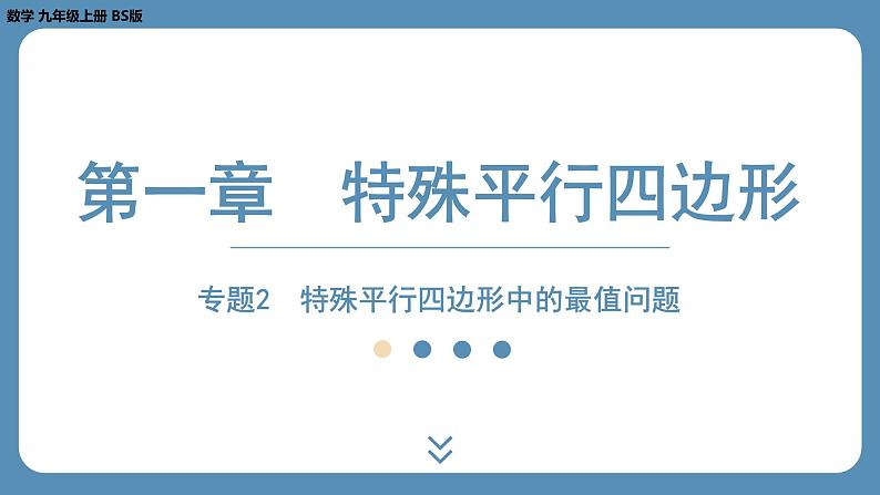 北师版九上数学专题2特殊平行四边形中的最值问题(课外培优课件)第1页