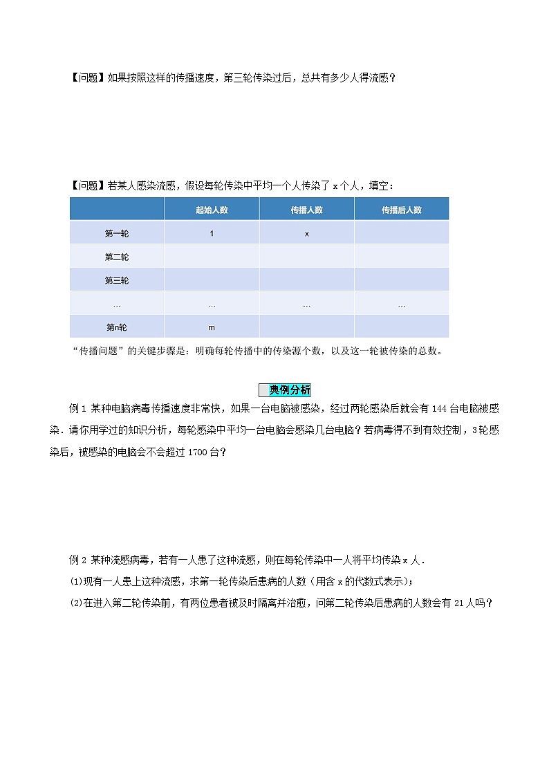 21.3 实际问题与一元二次方程(传播问题和变化率问题)课件+教学设计+导学案+分层练习02