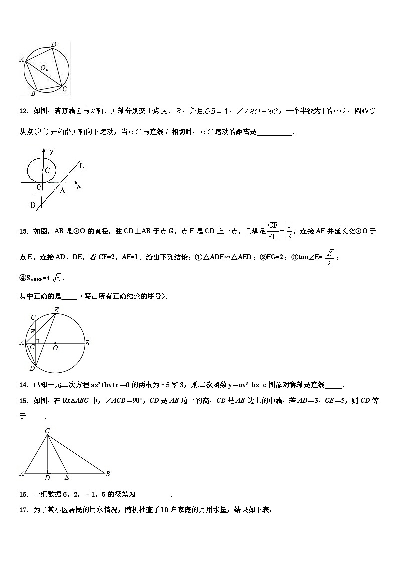 浙江省温州市龙湾区2022-2023学年数学九年级第一学期期末综合测试试题含解析第3页