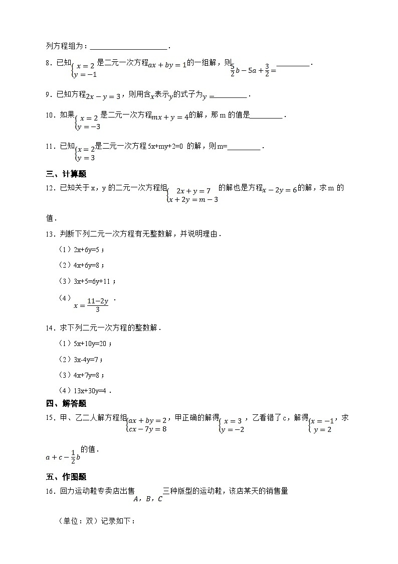 湘教版数学(2024年)七年级上册 3.5 认识二元一次方程组 同步练习(含答案)02