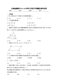 云南省曲靖市2023-2024学年八年级下学期期末数学试卷(含答案)