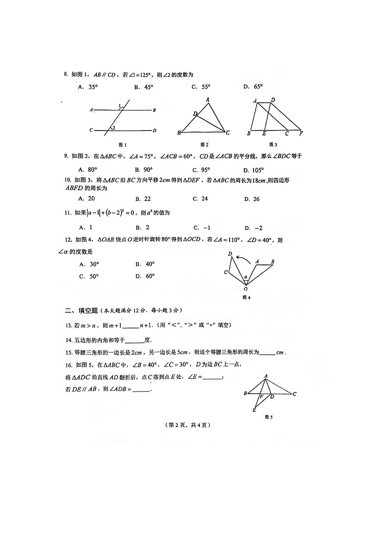 海南省东方市2023-2024学年七年级下学期7月期末数学试题第2页