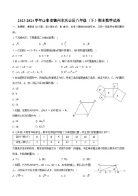 2023-2024学年山东省德州市庆云县八年级(下)期末数学试卷(含答案)
