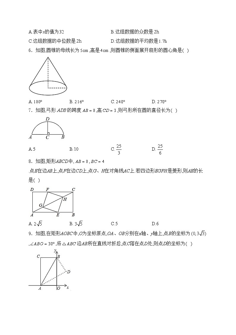 山东省烟台市芝罘区(五四制)2023届九年级下学期期中阶段检测数学试卷(含答案)第2页