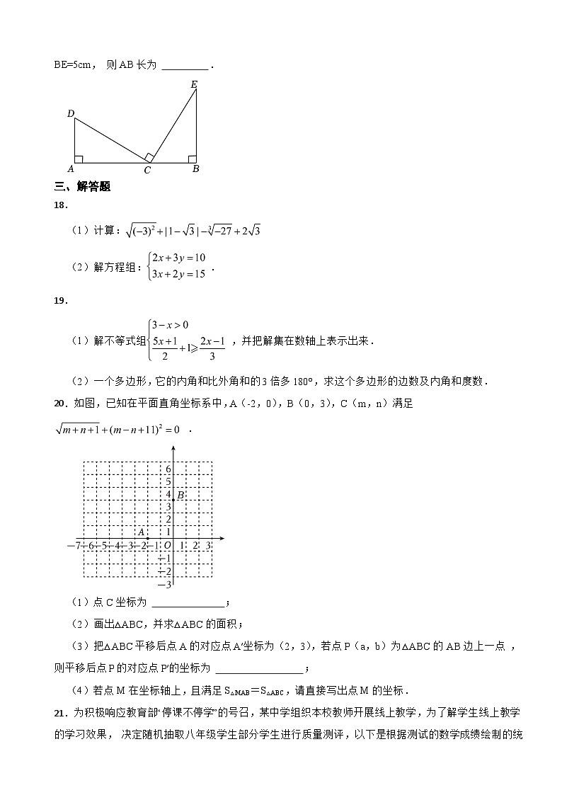 山东省临沂市兰山区2024年八年级上学期开学考数学试卷附答案第3页