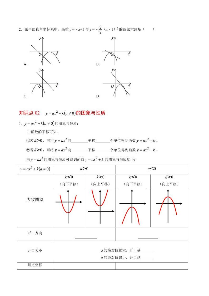 第03讲 二次函数的图象与性质(2)(3个知识点+4类热点题型讲练+习题巩固)(学生版) 2024-2025学年九年级数学上册同步学与练(人教版)第3页