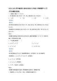 2023-2024学年黑龙江省哈尔滨市九年级上学期数学10月月考试题及答案