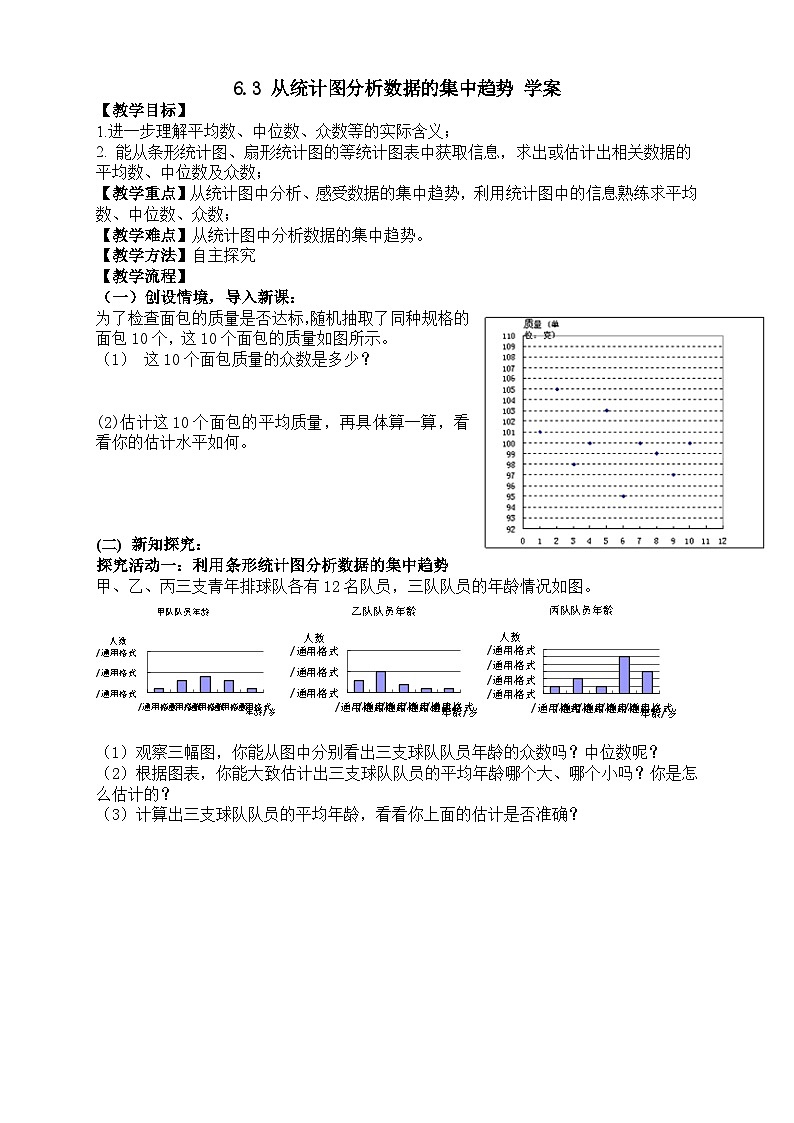 6.3 从统计图分析数据的集中趋势(课件+教学设计+导学案+同步练习)01