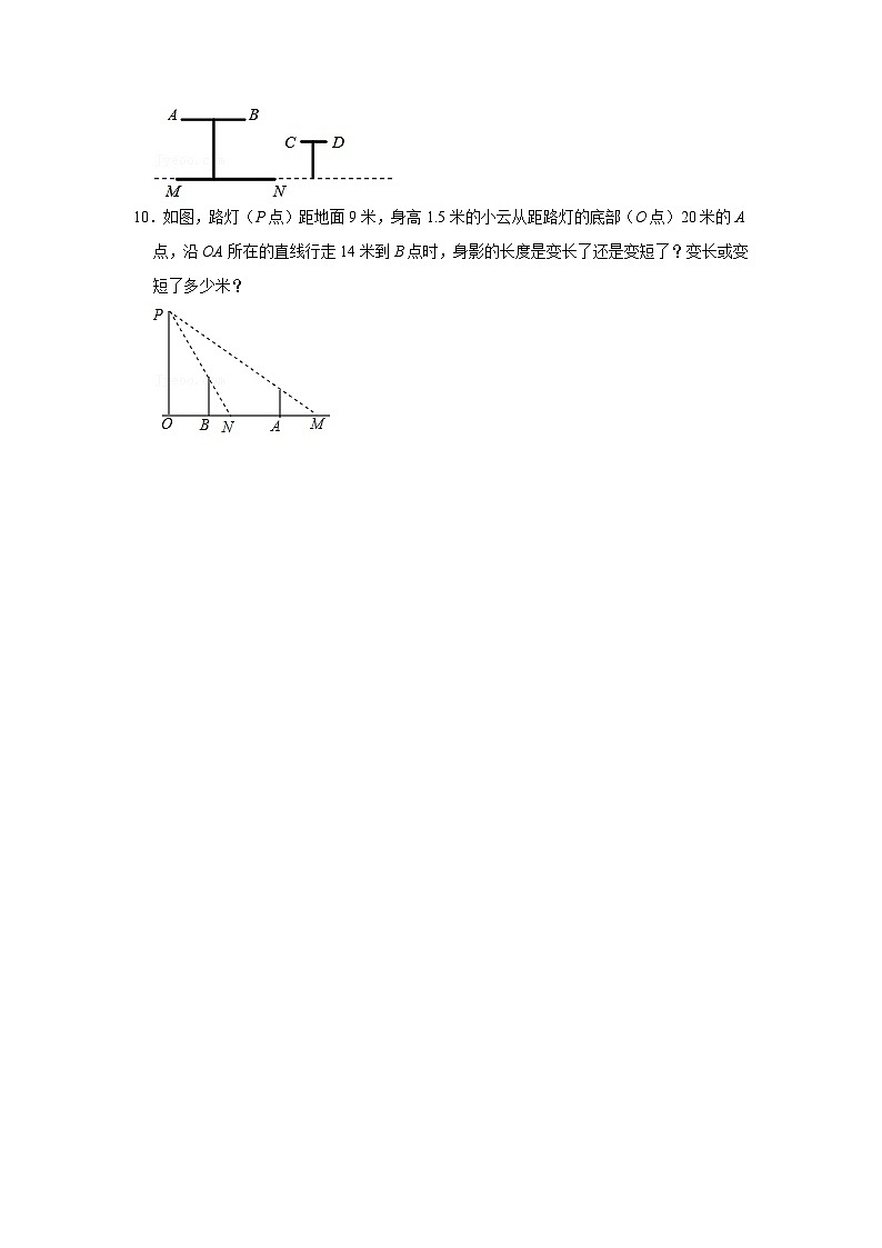 北师大版数学九年级上册 5.1 投影 第1课时 课件+导学案+教学设计+分层练习03