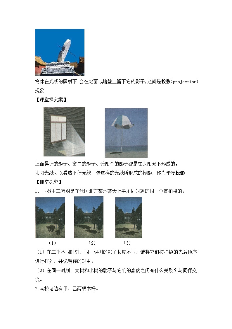 北师大版数学九年级上册 5.1 投影 第2课时 课件+导学案+教学设计+分层练习02