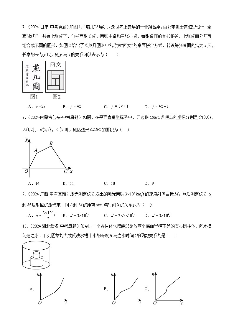 专题11 平面直角坐标系与函数基础知识(教师卷+学生卷)- 2024年中考数学真题分类汇编(全国通用)03