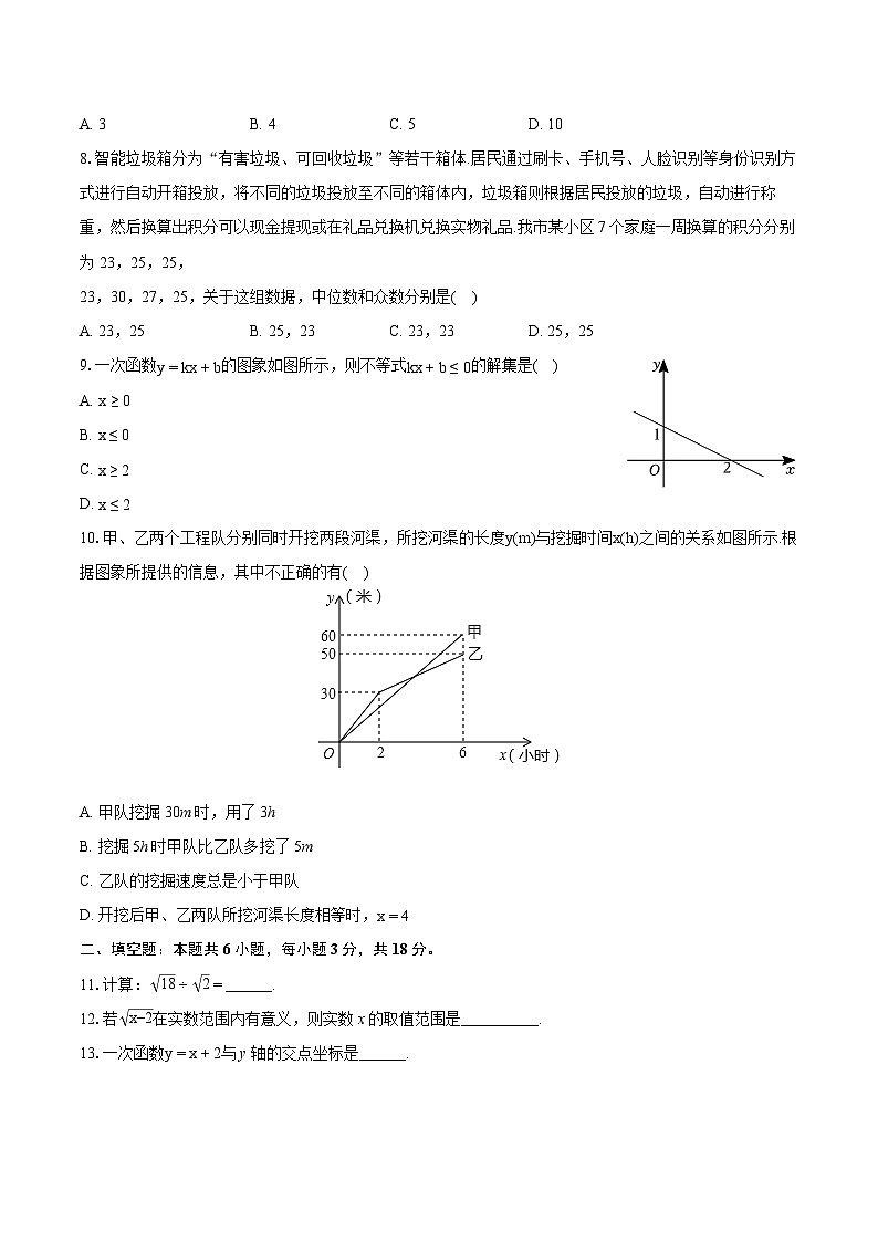 2023-2024学年广东省湛江市赤坎区等两地八年级(下)期末数学试卷(含详细答案解析)02