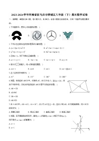 2023-2024学年河南省驻马店市驿城区八年级(下)期末数学试卷(含详细答案解析)