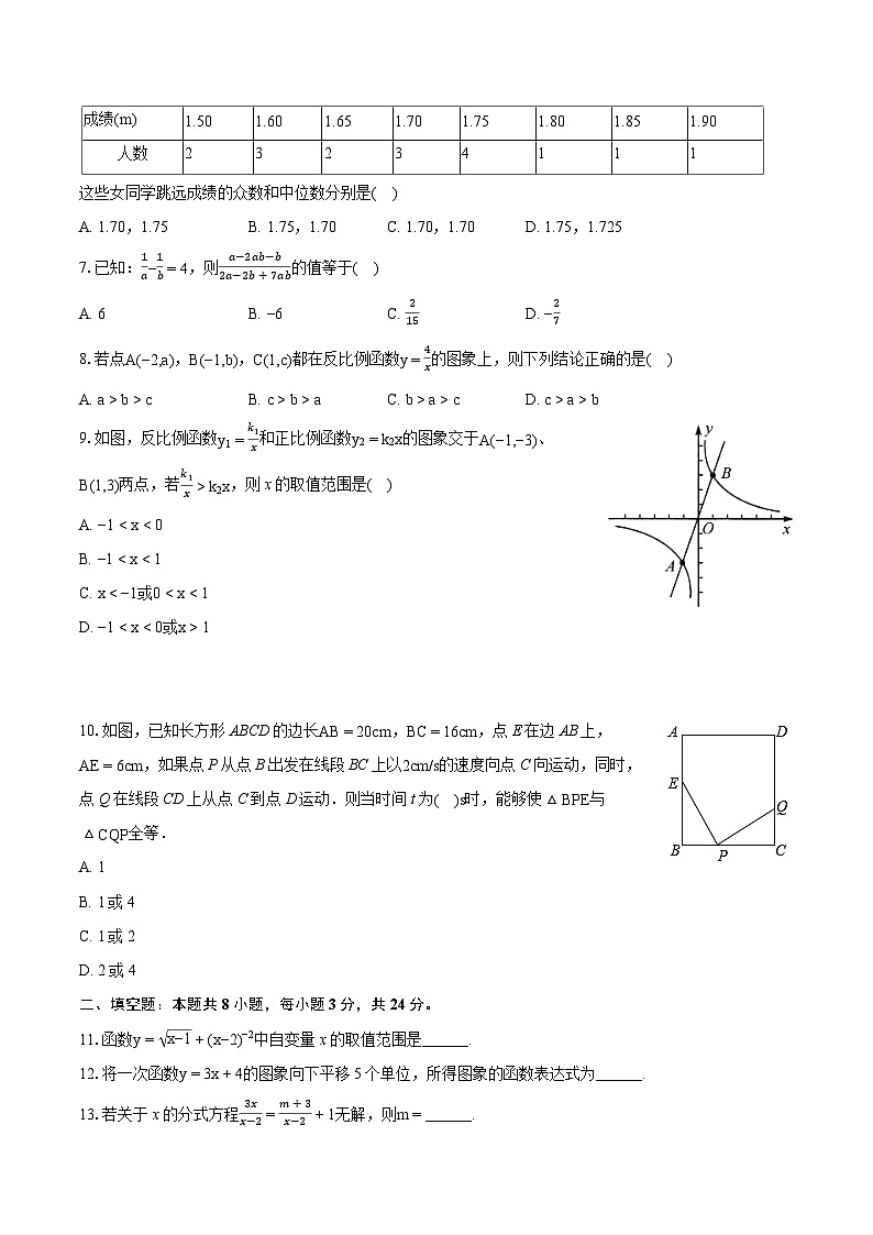 2023-2024学年湖南省衡阳市衡阳县八年级(下)期末数学试卷(含详细答案解析)02