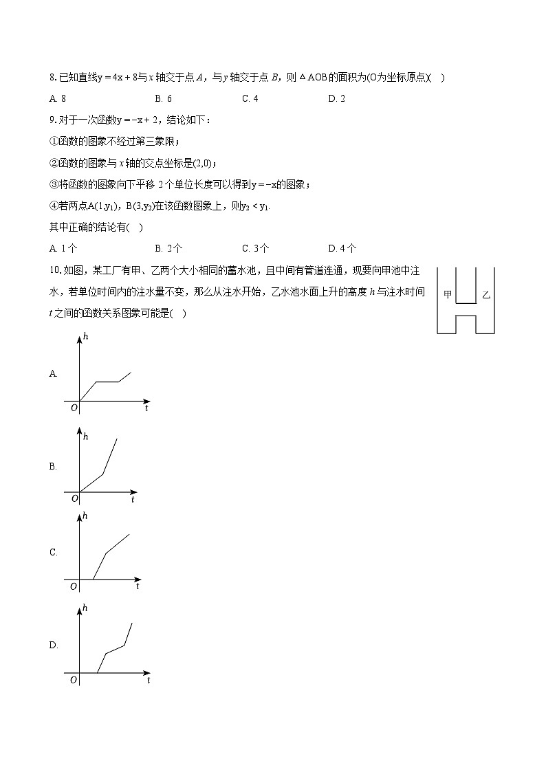 2023-2024学年湖南省邵阳市隆回县八年级(下)期末数学试卷(含详细答案解析)第2页